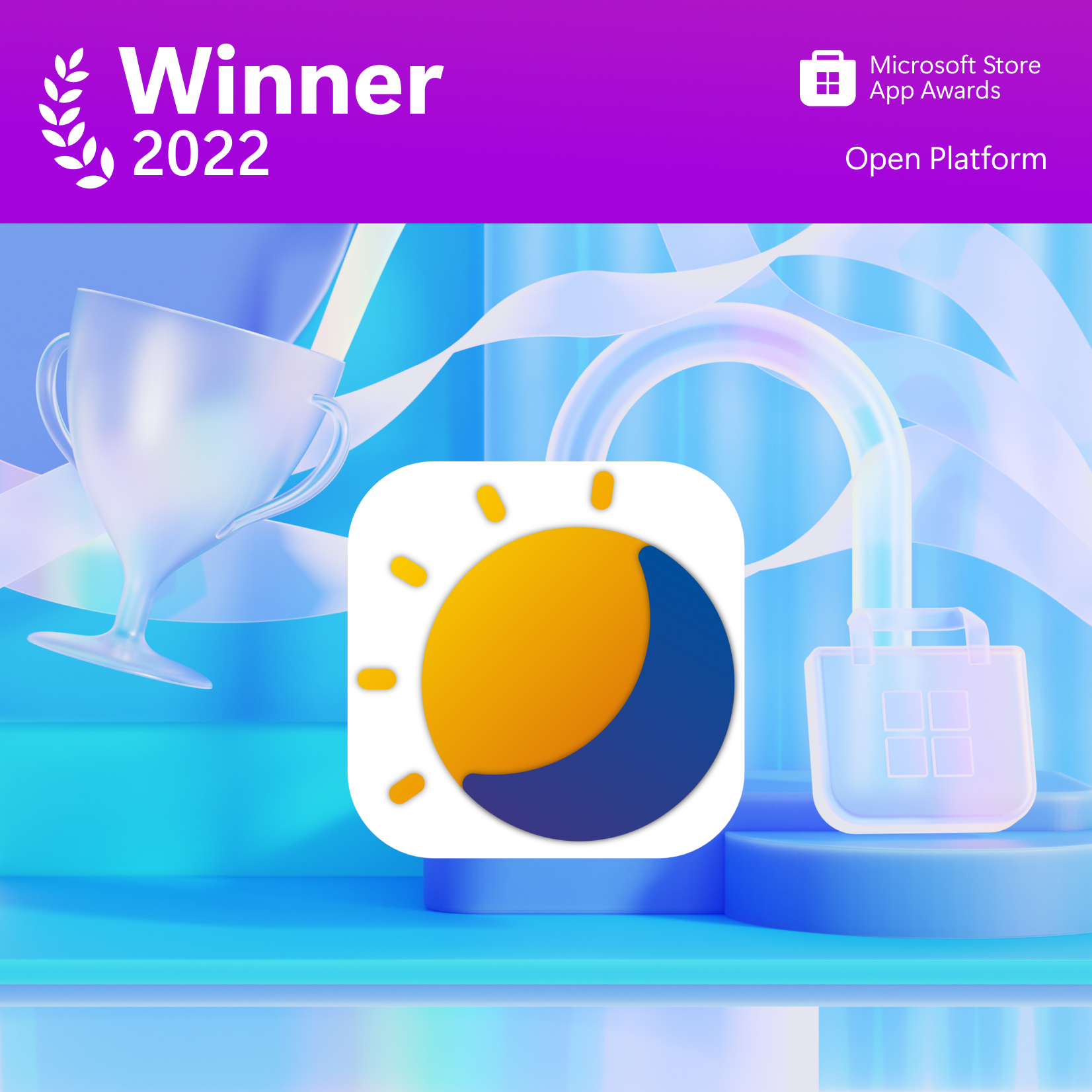 Auto Dark Mode, winner of the Microsoft Store App Awards 2022 in the Open Platform category